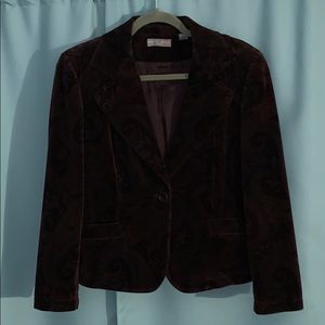 Kate Hill Paisley maroon blazer size 12 P
